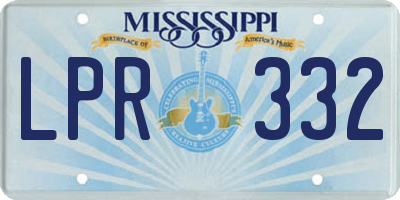 MS license plate LPR332