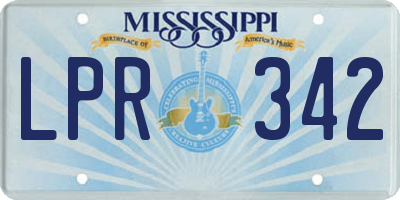 MS license plate LPR342