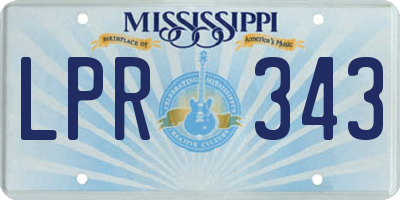 MS license plate LPR343
