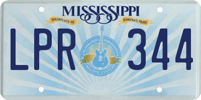 MS license plate LPR344