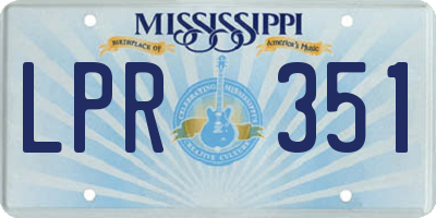 MS license plate LPR351