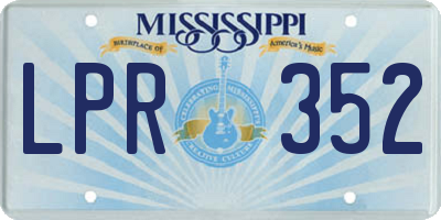 MS license plate LPR352