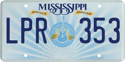 MS license plate LPR353