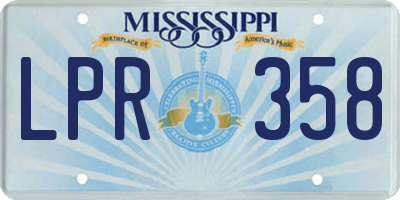 MS license plate LPR358