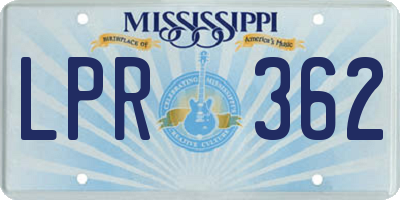 MS license plate LPR362