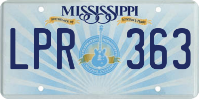 MS license plate LPR363