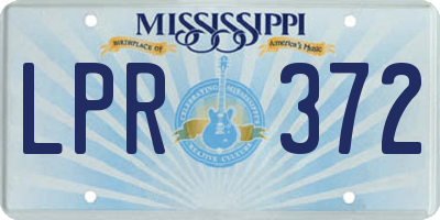 MS license plate LPR372
