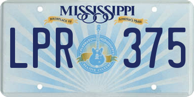 MS license plate LPR375