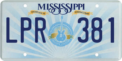 MS license plate LPR381