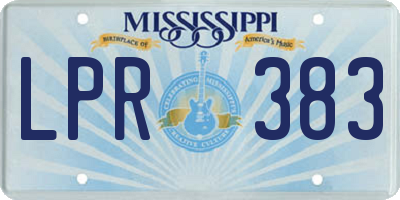 MS license plate LPR383