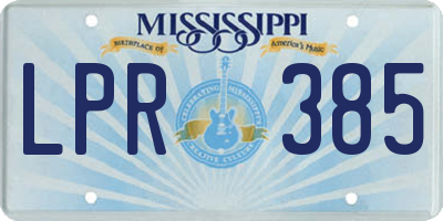 MS license plate LPR385