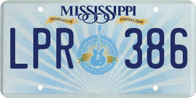 MS license plate LPR386