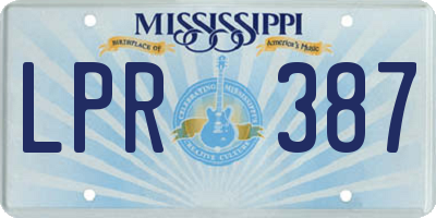 MS license plate LPR387