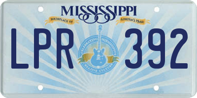 MS license plate LPR392