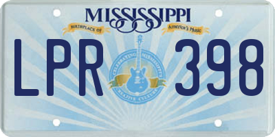 MS license plate LPR398