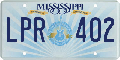 MS license plate LPR402