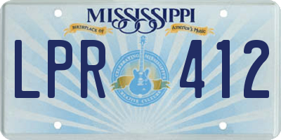 MS license plate LPR412