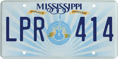 MS license plate LPR414
