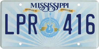 MS license plate LPR416