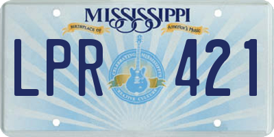 MS license plate LPR421