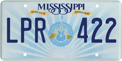 MS license plate LPR422