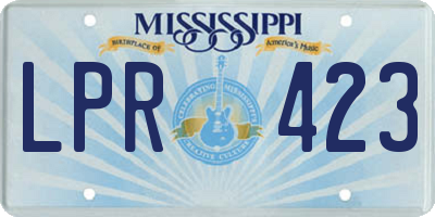MS license plate LPR423