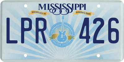 MS license plate LPR426