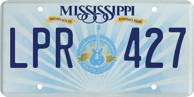 MS license plate LPR427