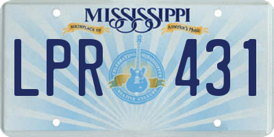 MS license plate LPR431