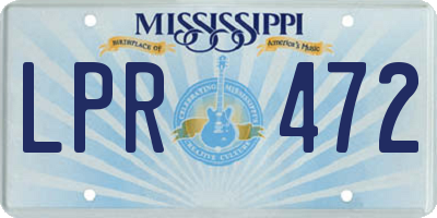 MS license plate LPR472