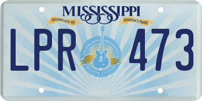 MS license plate LPR473