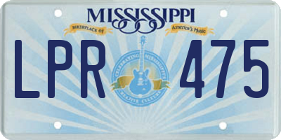 MS license plate LPR475