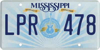 MS license plate LPR478