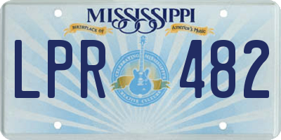 MS license plate LPR482