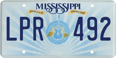 MS license plate LPR492