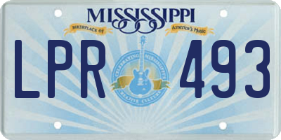 MS license plate LPR493