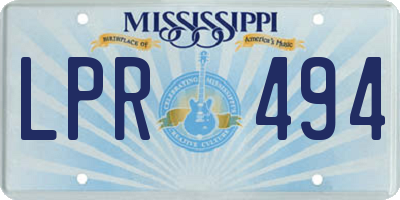 MS license plate LPR494
