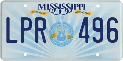 MS license plate LPR496