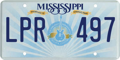 MS license plate LPR497