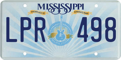 MS license plate LPR498