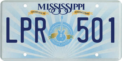 MS license plate LPR501