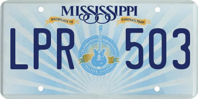 MS license plate LPR503