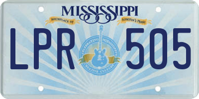 MS license plate LPR505