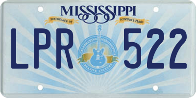 MS license plate LPR522