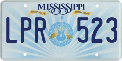 MS license plate LPR523