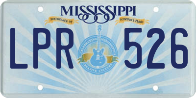 MS license plate LPR526