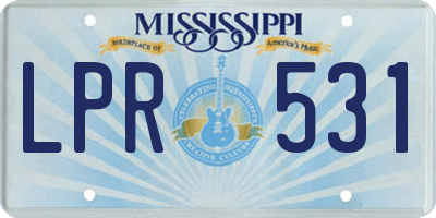 MS license plate LPR531