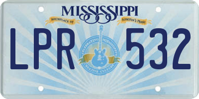 MS license plate LPR532