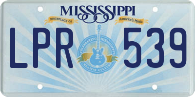 MS license plate LPR539