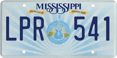 MS license plate LPR541